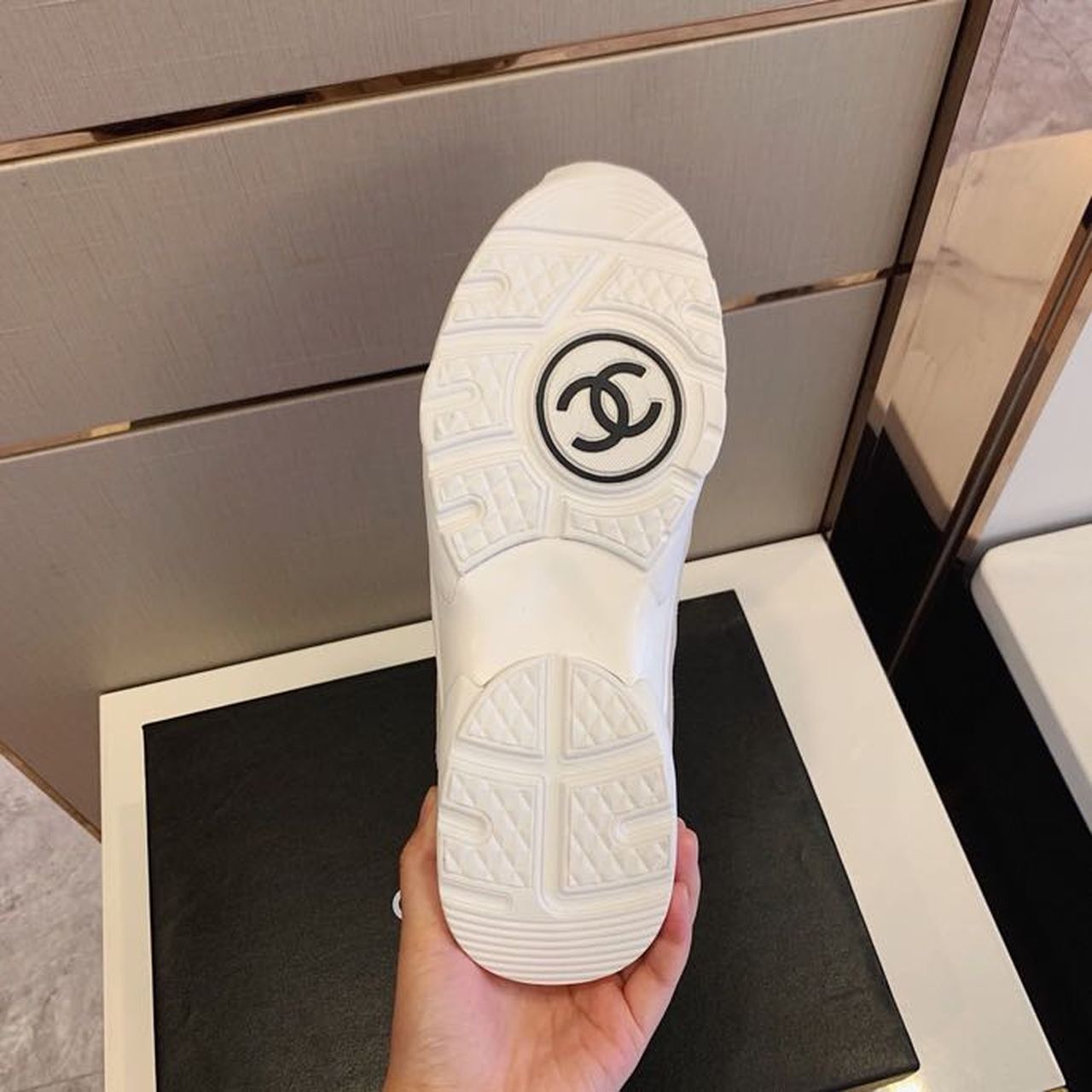 Chanel Nylon Trainer Sneakers Lambskin & Suede Leather Spring/Summer Collection White/Grey