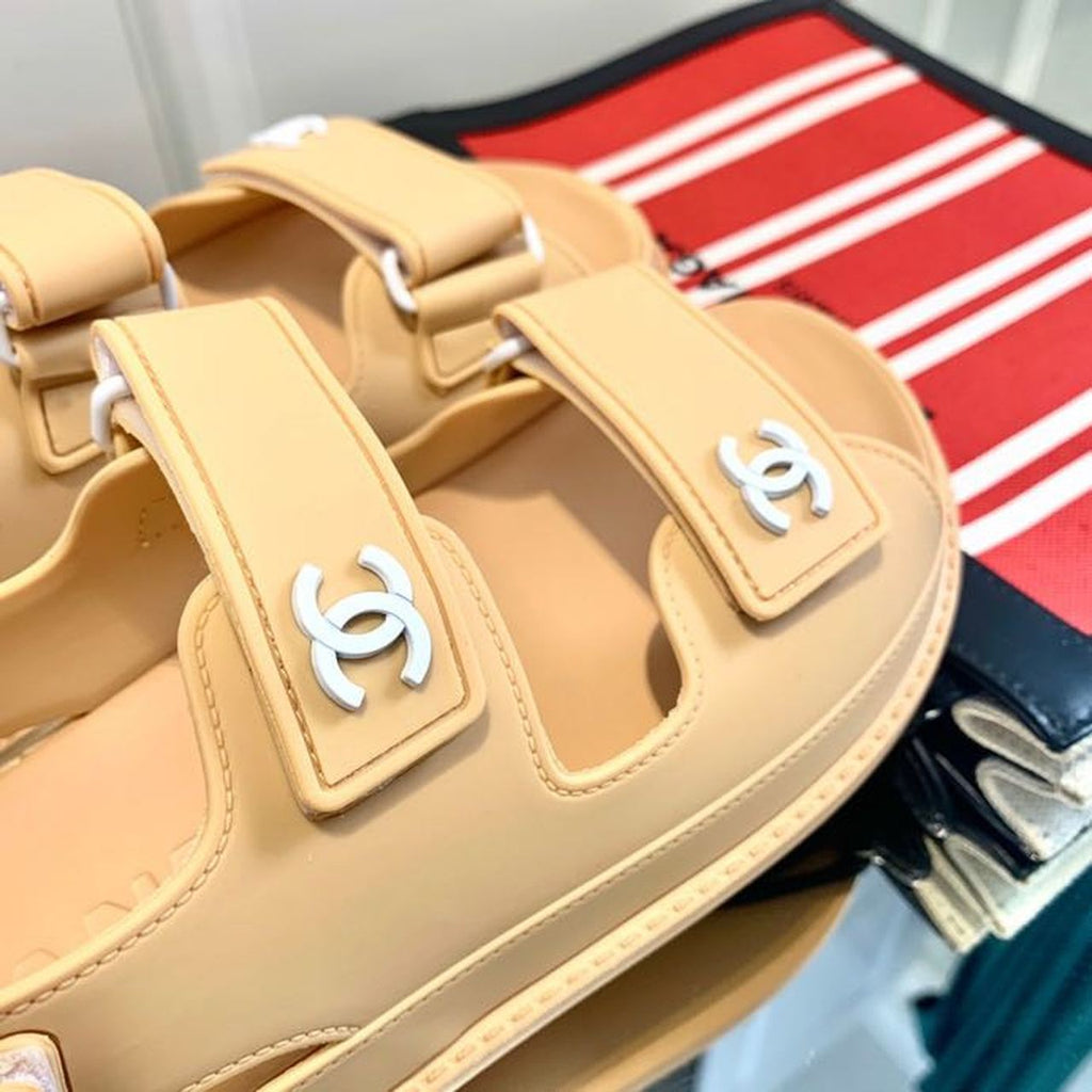 Chanel PVC Velcro Dad Sandals Spring/Summer Collection Beige
