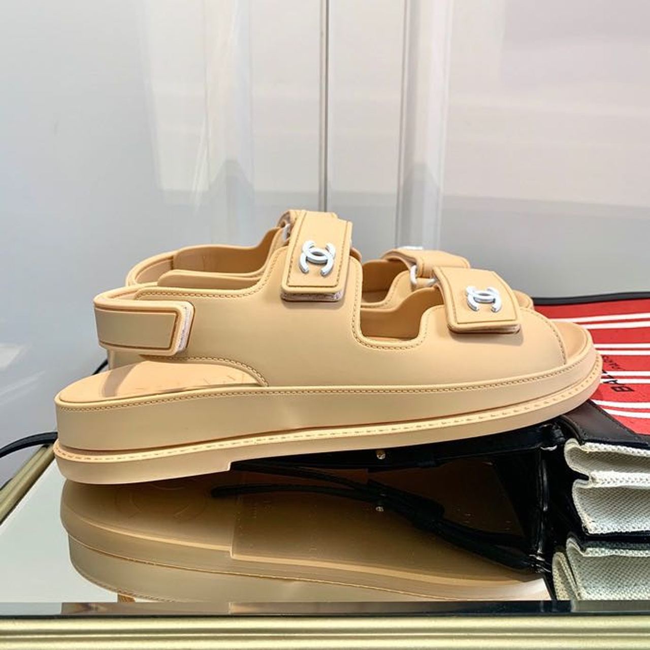 Chanel PVC Velcro Dad Sandals Spring/Summer Collection Beige