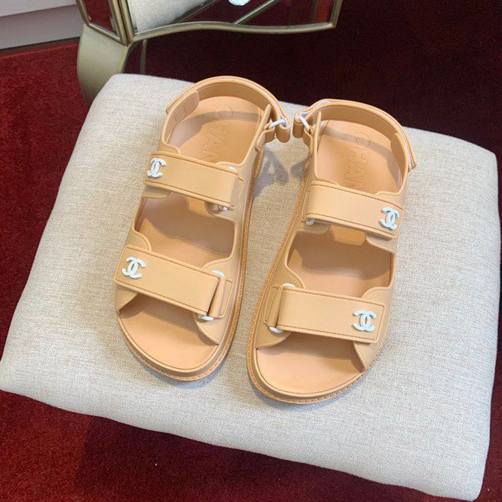 Chanel PVC Velcro Dad Sandals Spring/Summer Collection Beige