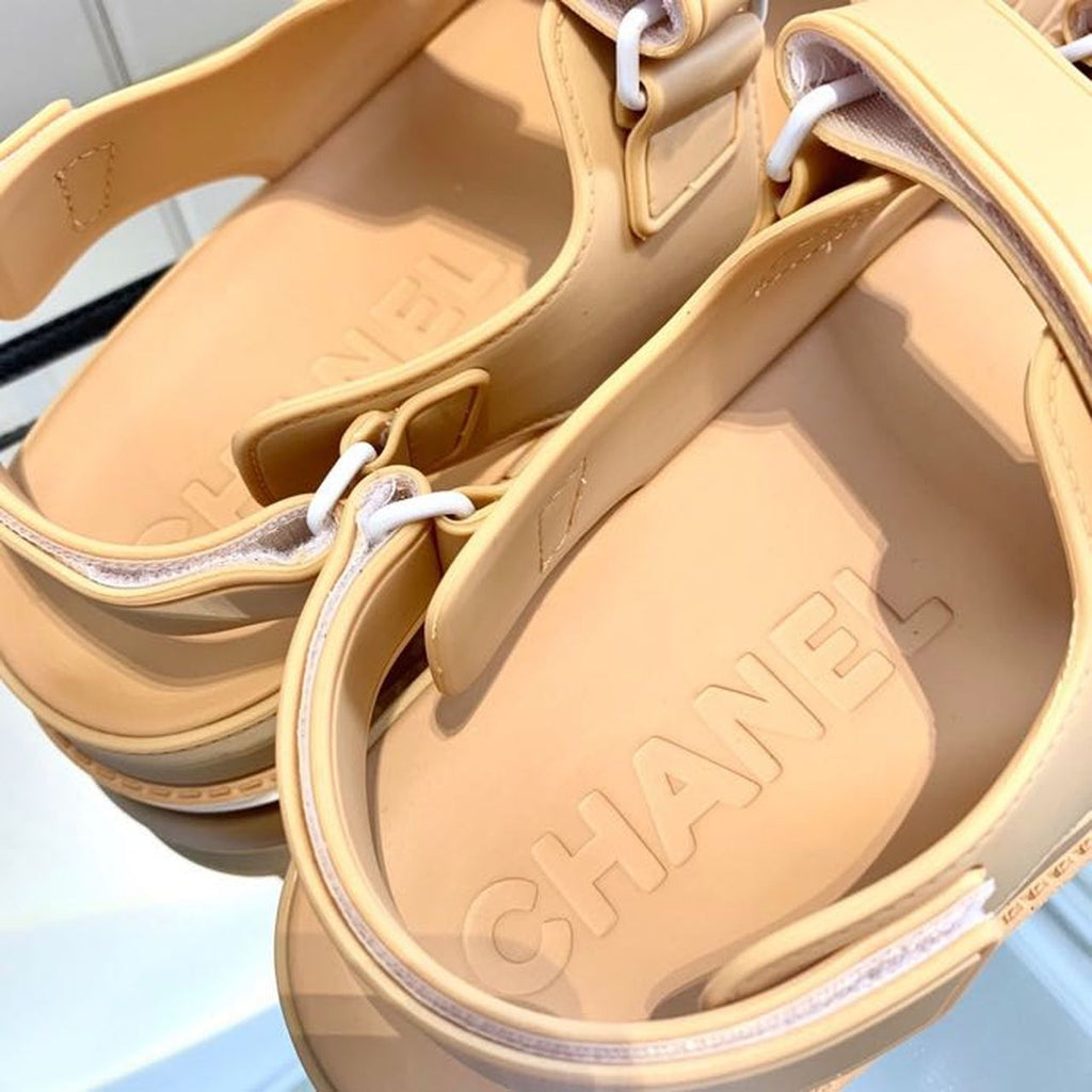 Chanel PVC Velcro Dad Sandals Spring/Summer Collection Beige