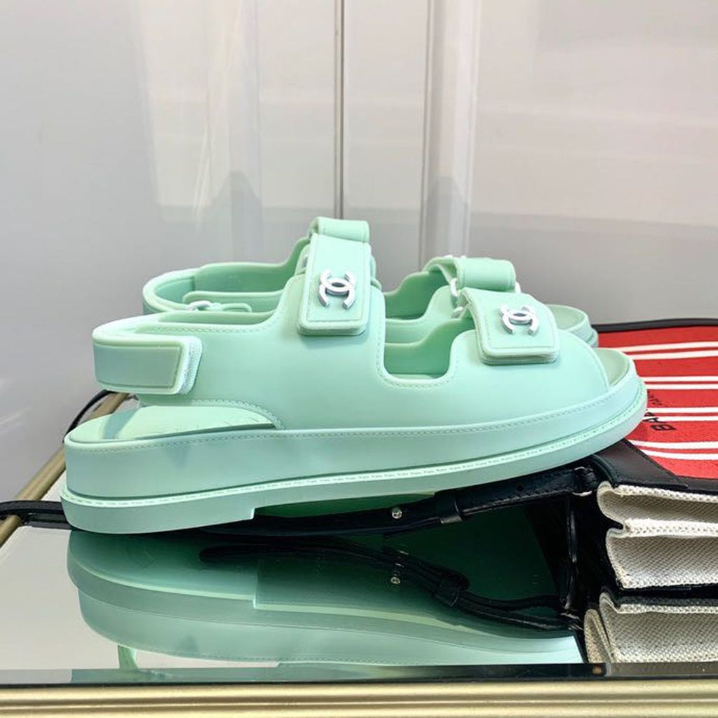 Chanel PVC Velcro Dad Sandals Spring/Summer Collection, Mint