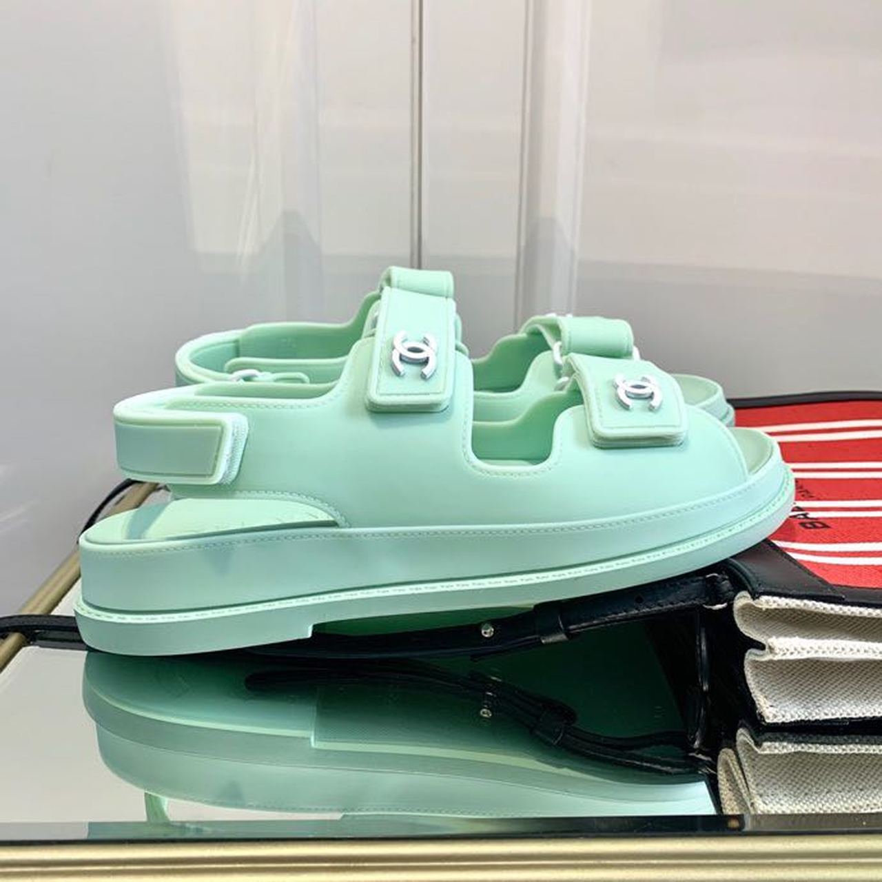 Chanel PVC Velcro Dad Sandals Spring/Summer Collection, Mint