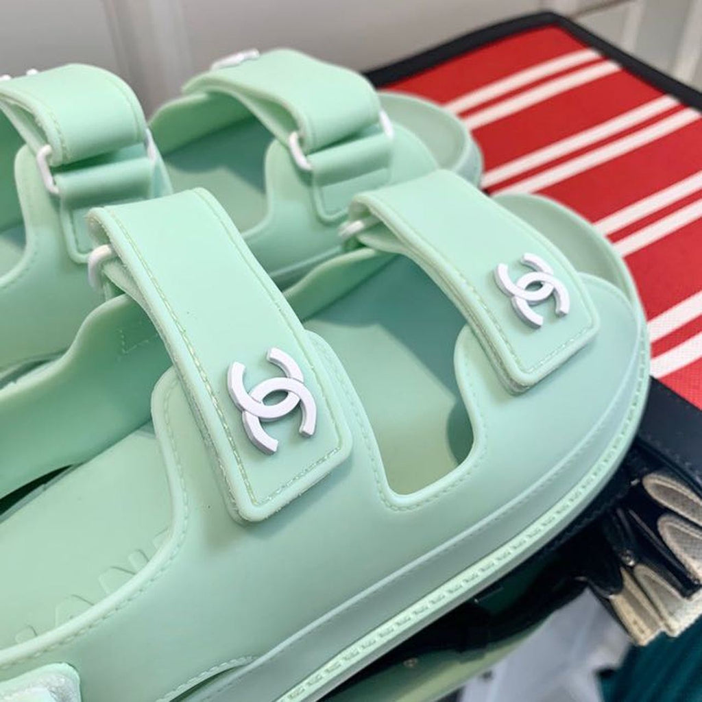 Chanel PVC Velcro Dad Sandals Spring/Summer Collection, Mint
