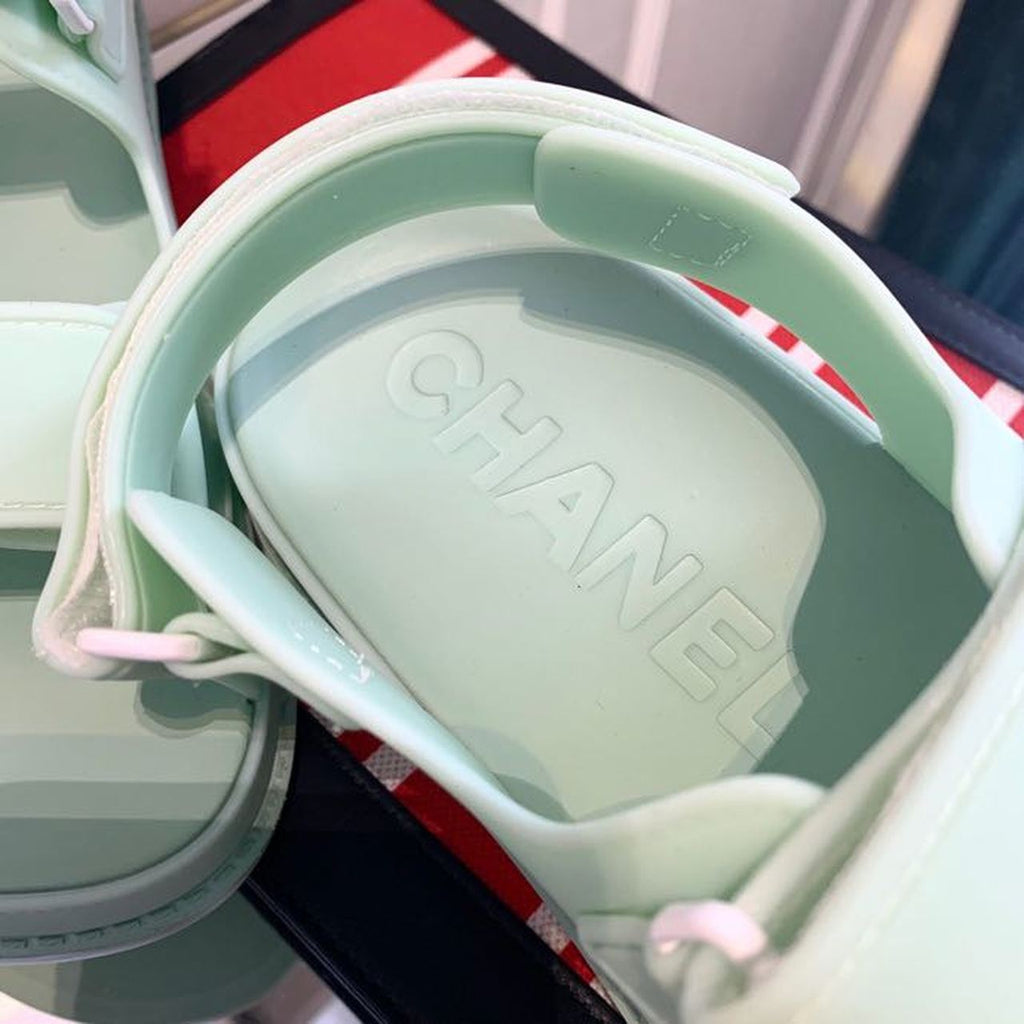 Chanel PVC Velcro Dad Sandals Spring/Summer Collection, Mint