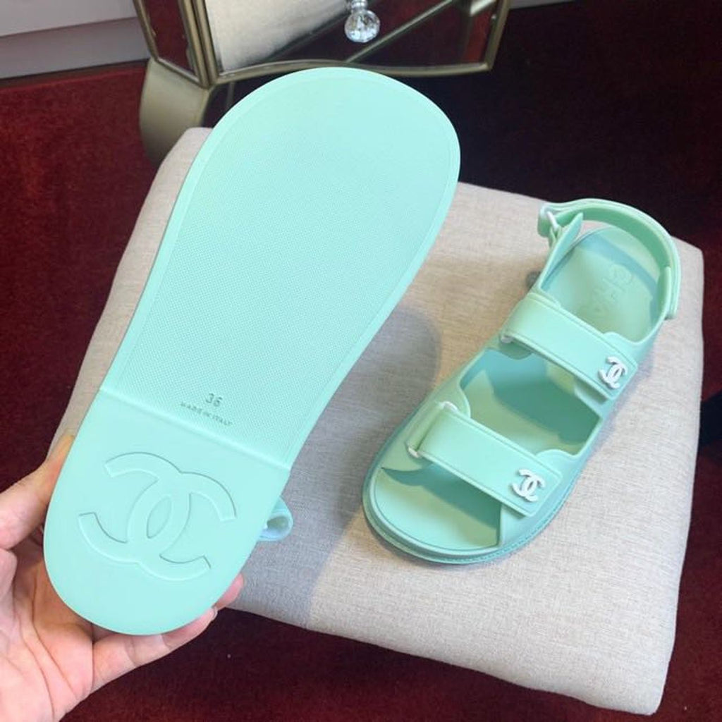 Chanel PVC Velcro Dad Sandals Spring/Summer Collection, Mint