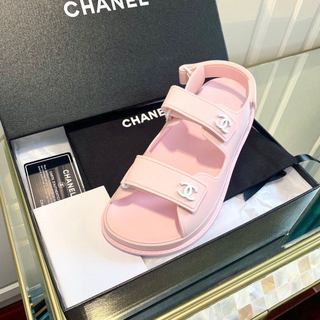 Chanel PVC Velcro Dad Sandals Spring/Summer  Collection Light Pink