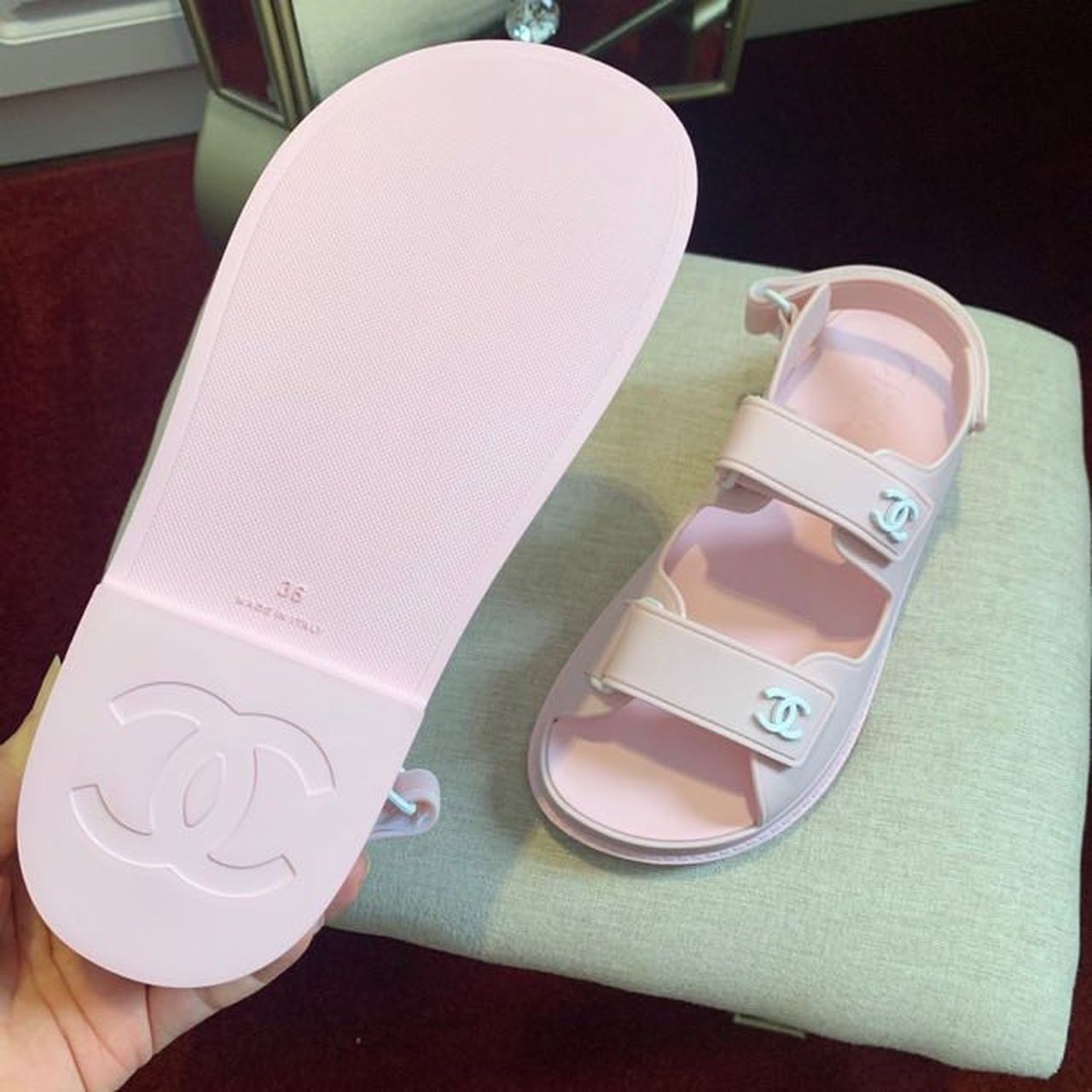 Chanel PVC Velcro Dad Sandals Spring/Summer  Collection Light Pink