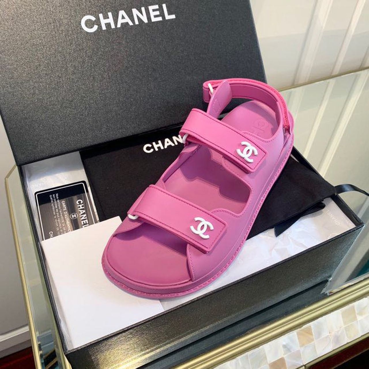 Chanel PVC Velcro Dad Sandals Spring/Summer Collection, Purple