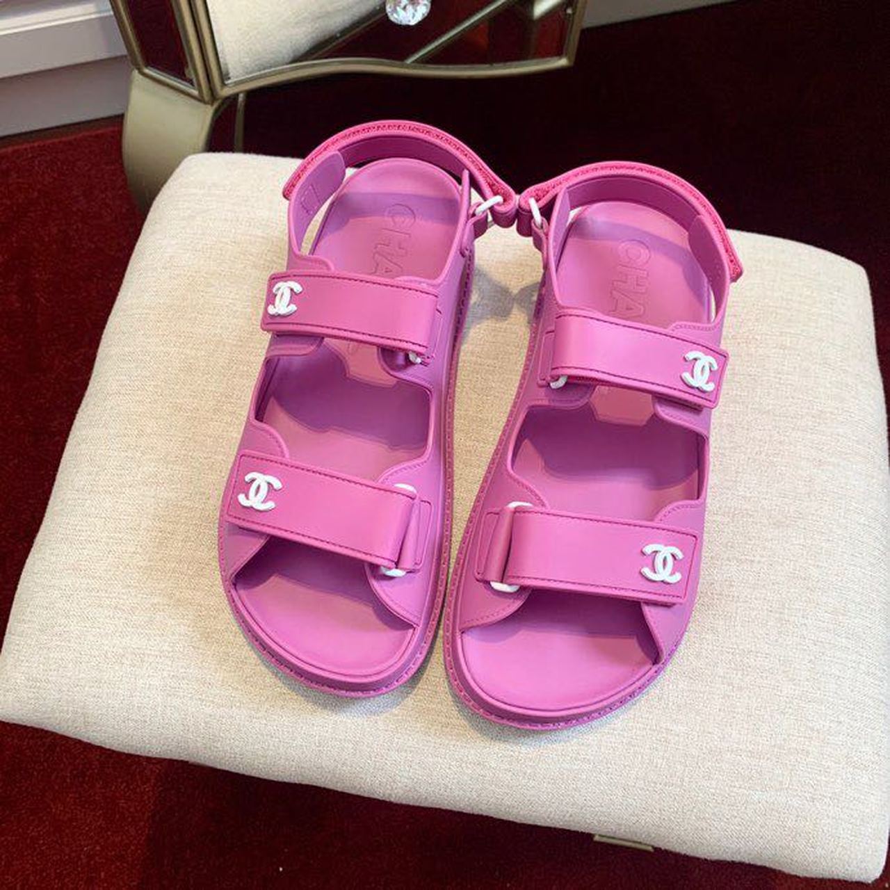 Chanel PVC Velcro Dad Sandals Spring/Summer Collection, Purple