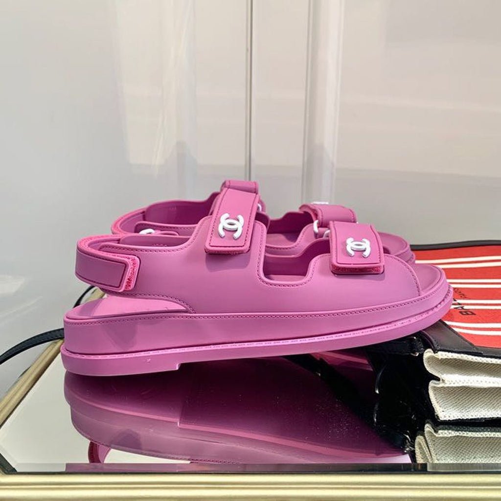 Chanel PVC Velcro Dad Sandals Spring/Summer Collection, Purple