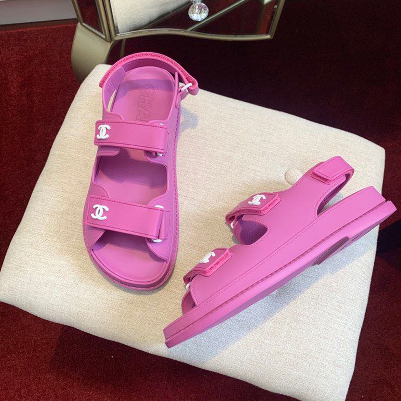 Chanel PVC Velcro Dad Sandals Spring/Summer Collection, Purple