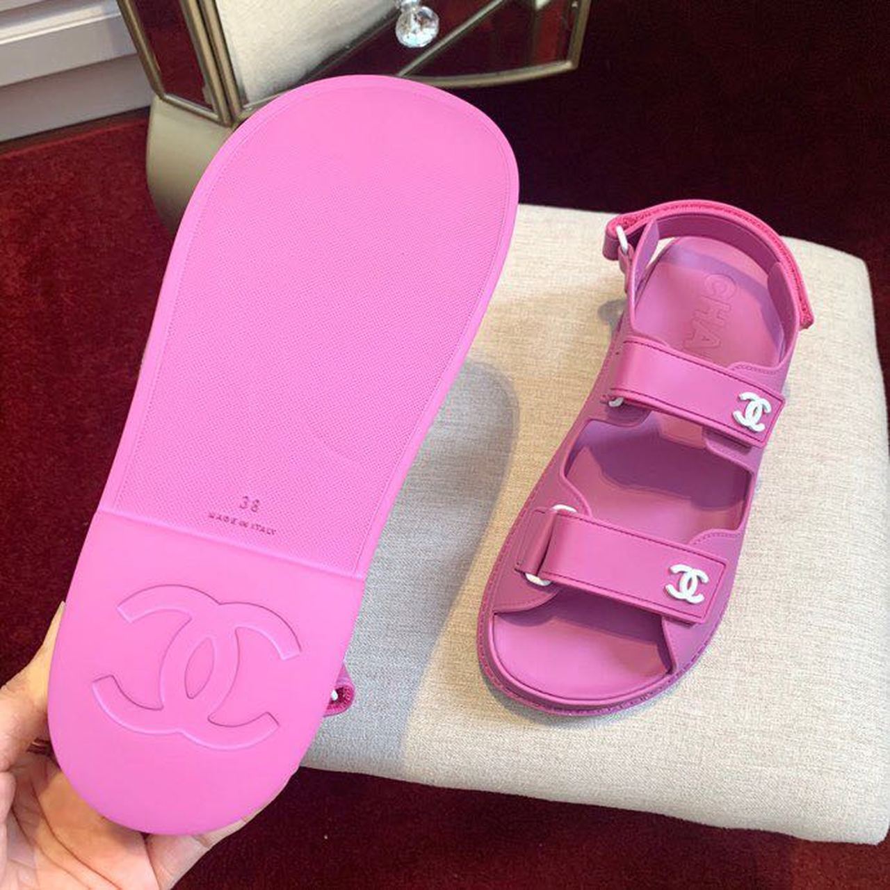 Chanel PVC Velcro Dad Sandals Spring/Summer Collection, Purple