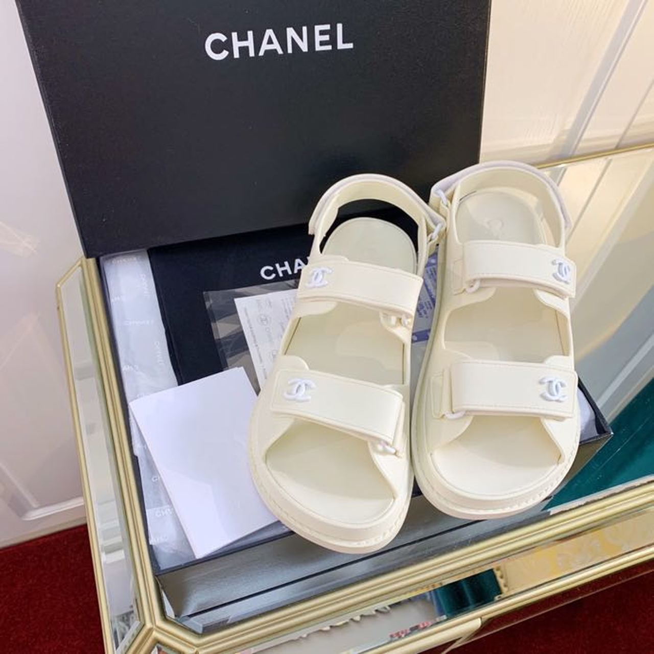 Chanel PVC Velcro Dad Sandals Spring/Summer Collection White