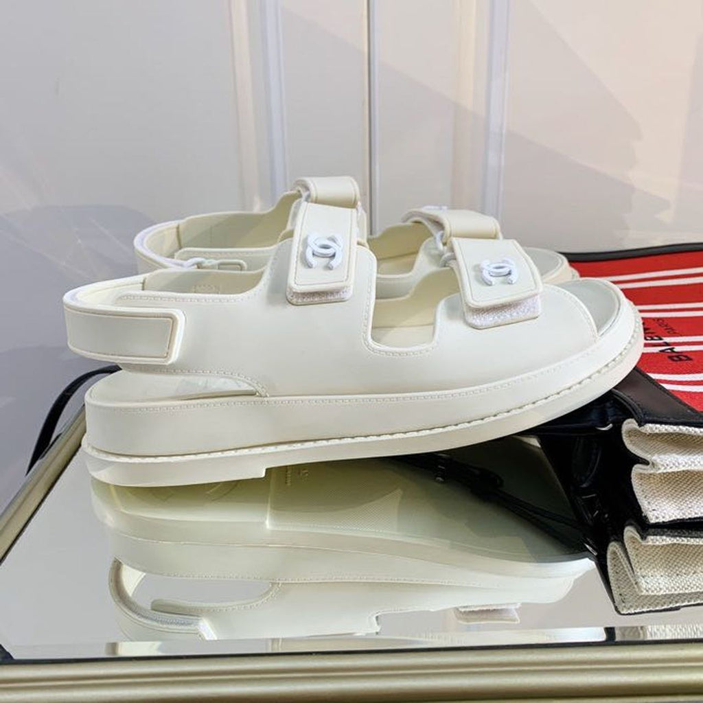 Chanel PVC Velcro Dad Sandals Spring/Summer Collection White