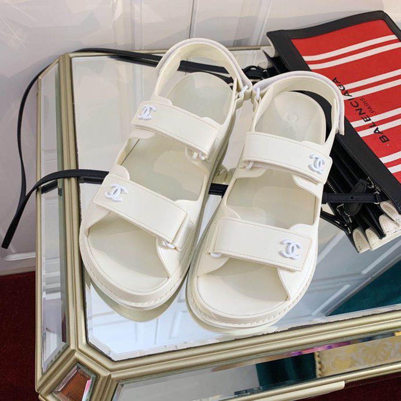 Chanel PVC Velcro Dad Sandals Spring/Summer Collection White