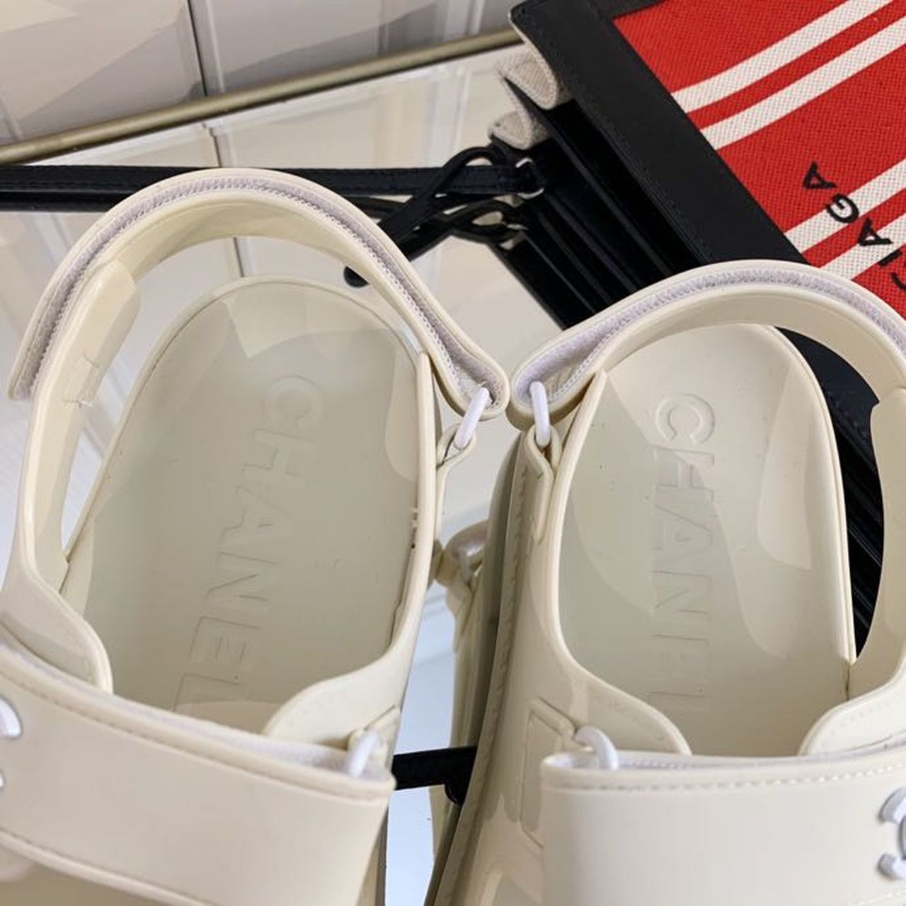 Chanel PVC Velcro Dad Sandals Spring/Summer Collection White