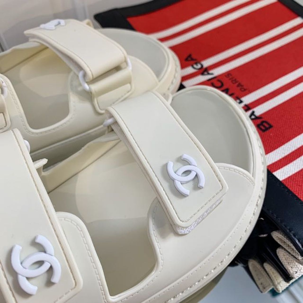 Chanel PVC Velcro Dad Sandals Spring/Summer Collection White