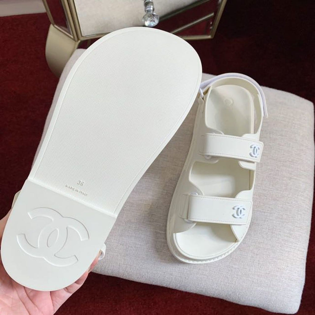 Chanel PVC Velcro Dad Sandals Spring/Summer Collection White