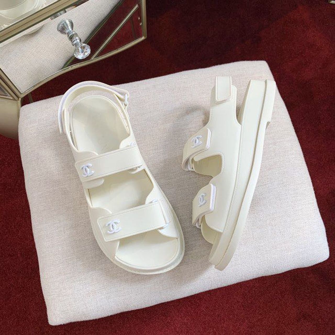 Chanel PVC Velcro Dad Sandals Spring/Summer Collection White