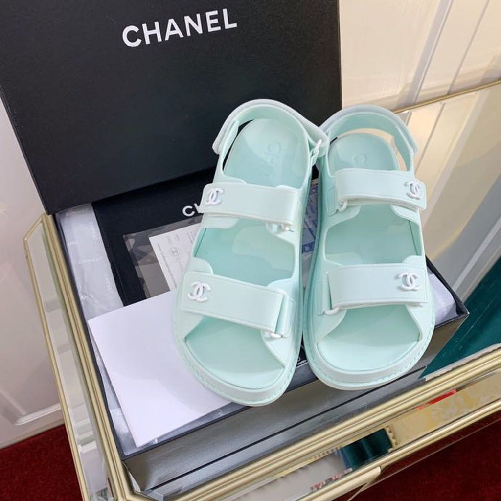 Chanel PVC Velcro Dad Sandals Spring/Summer Collection, Light Blue