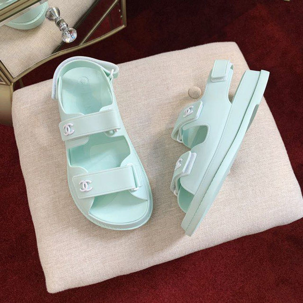 Chanel PVC Velcro Dad Sandals Spring/Summer Collection, Light Blue