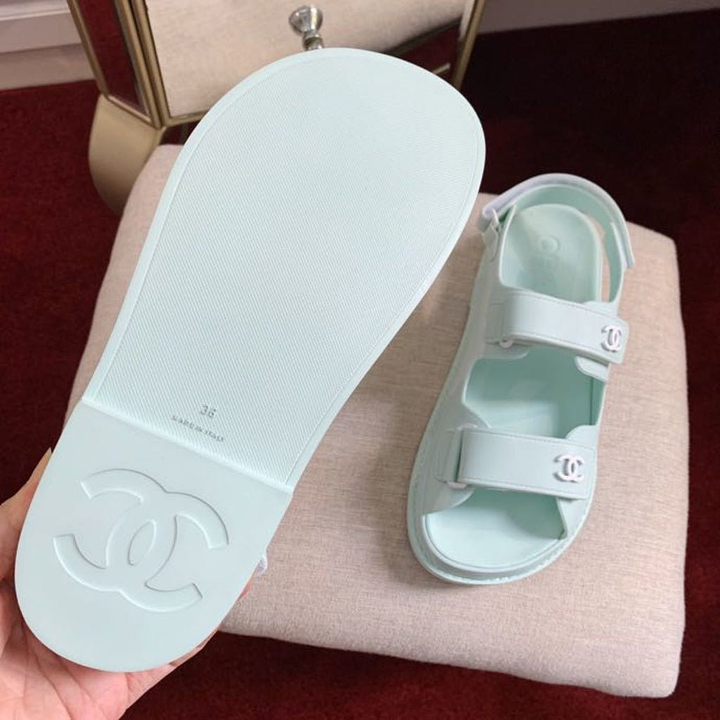 Chanel PVC Velcro Dad Sandals Spring/Summer Collection, Light Blue
