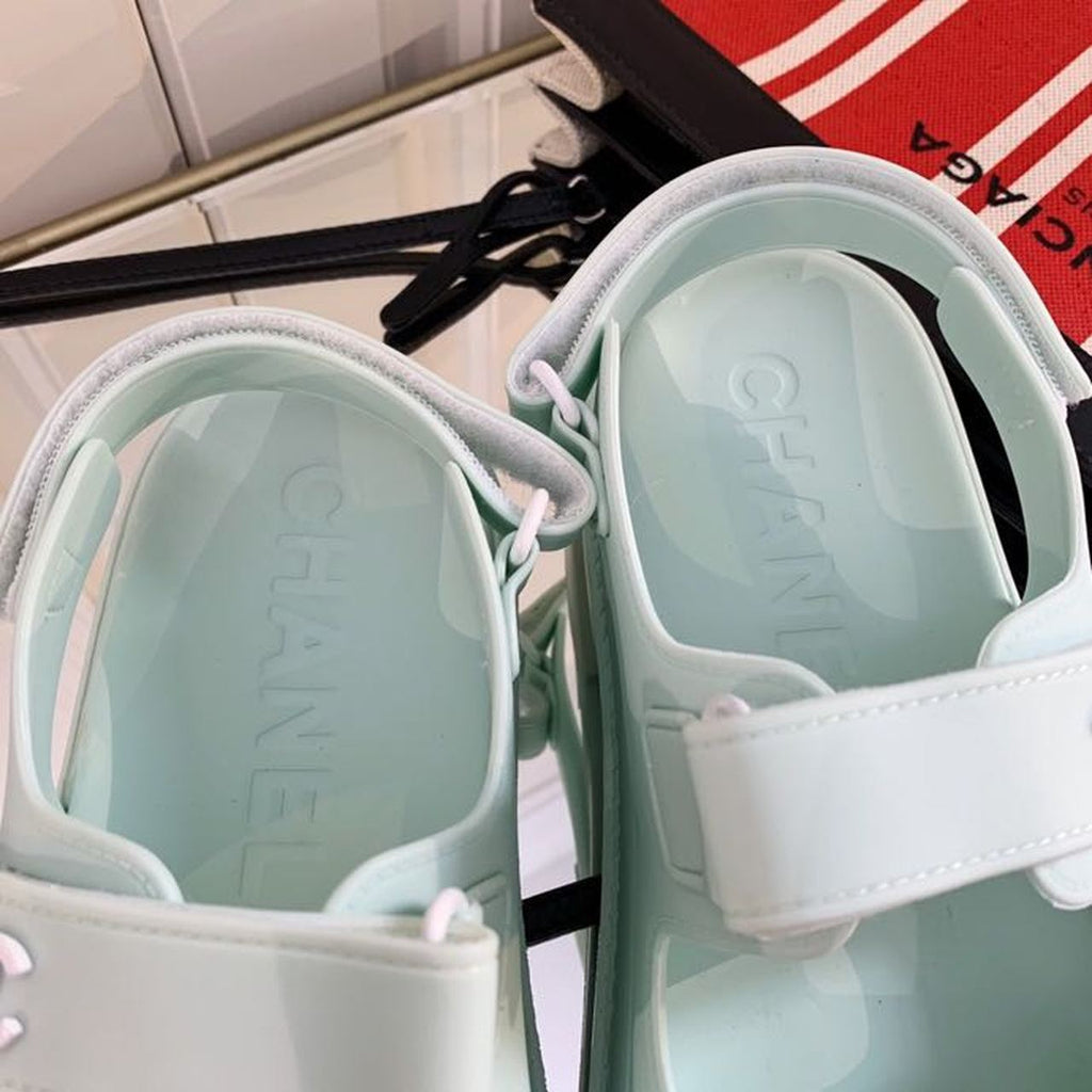 Chanel PVC Velcro Dad Sandals Spring/Summer Collection, Light Blue
