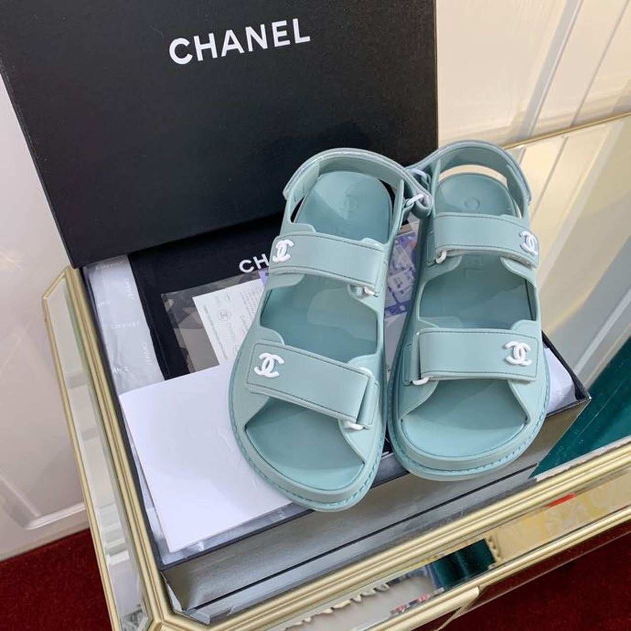 Chanel PVC Velcro Dad Sandals Spring/Summer Collection Blue