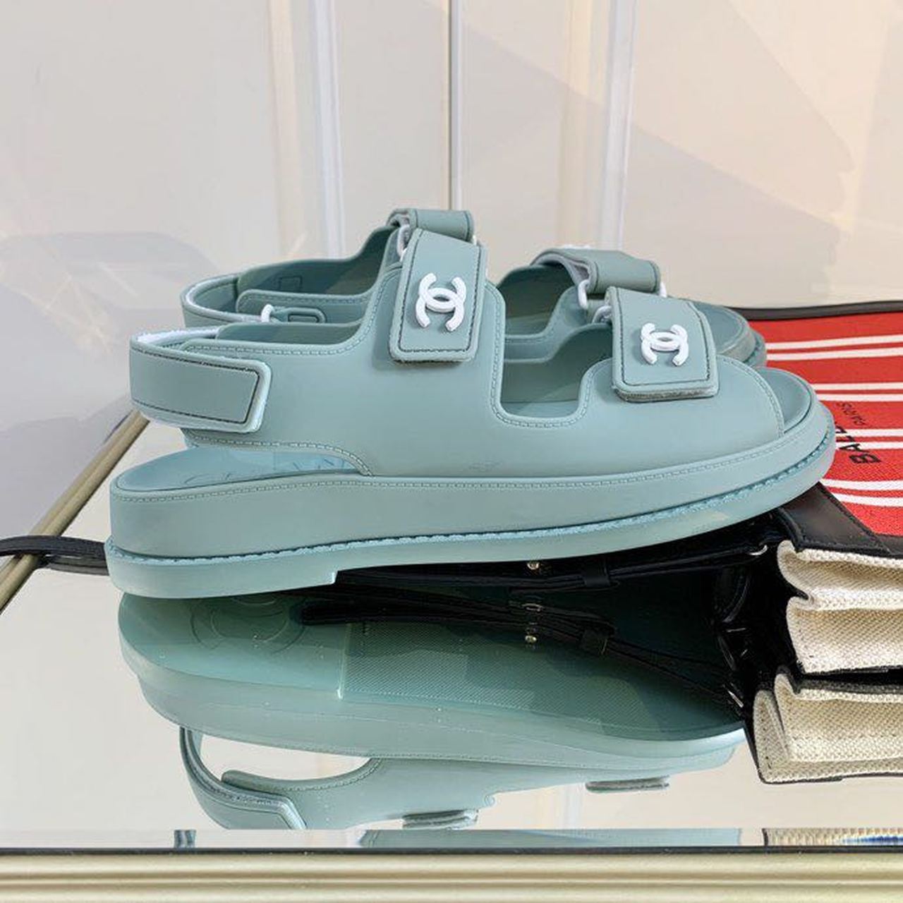 Chanel PVC Velcro Dad Sandals Spring/Summer Collection Blue
