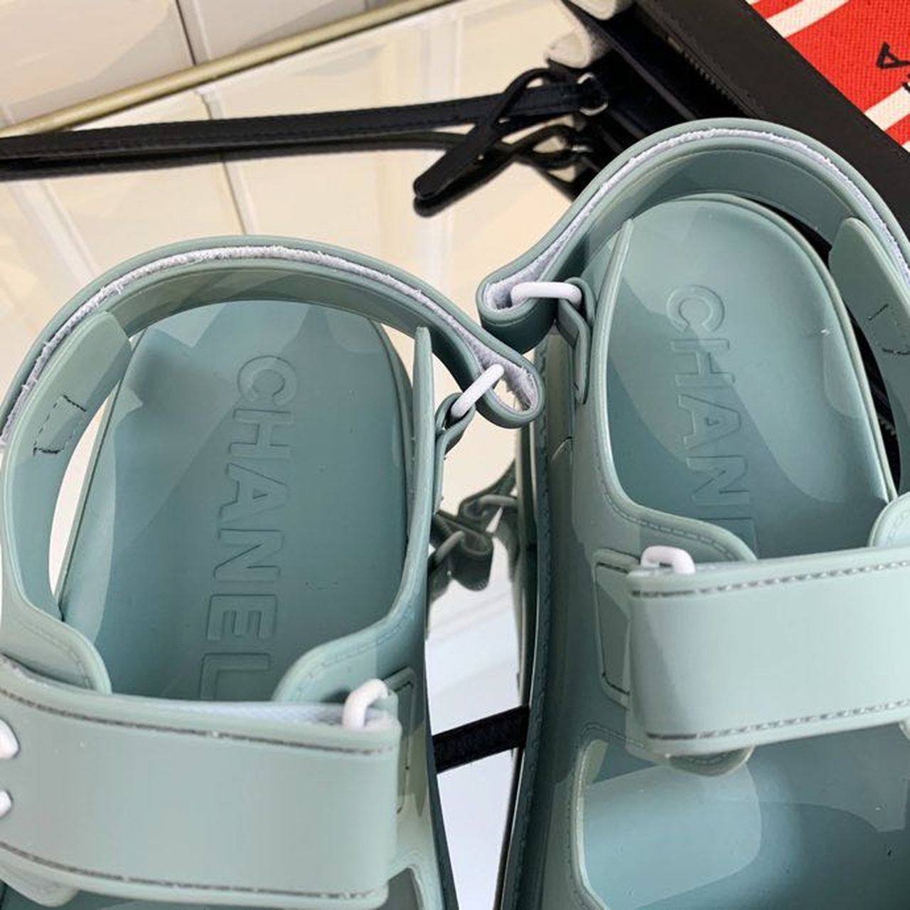 Chanel PVC Velcro Dad Sandals Spring/Summer Collection Blue