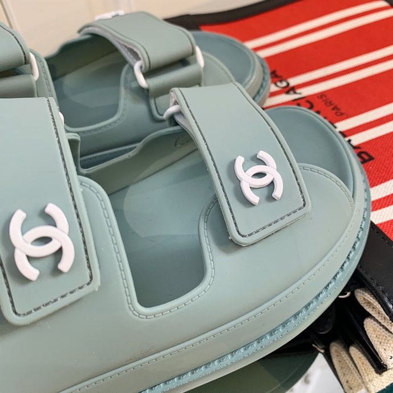 Chanel PVC Velcro Dad Sandals Spring/Summer Collection Blue