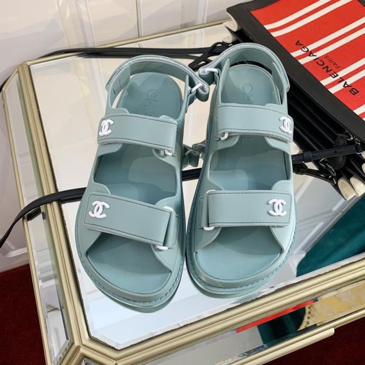 Chanel PVC Velcro Dad Sandals Spring/Summer Collection Blue