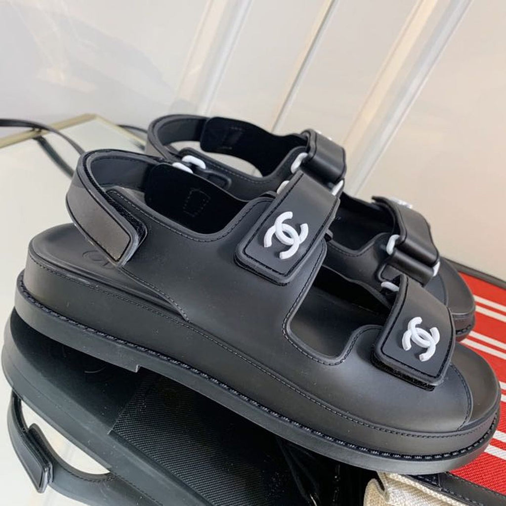 Chanel PVC Velcro Dad Sandals Spring/Summer Collection Black