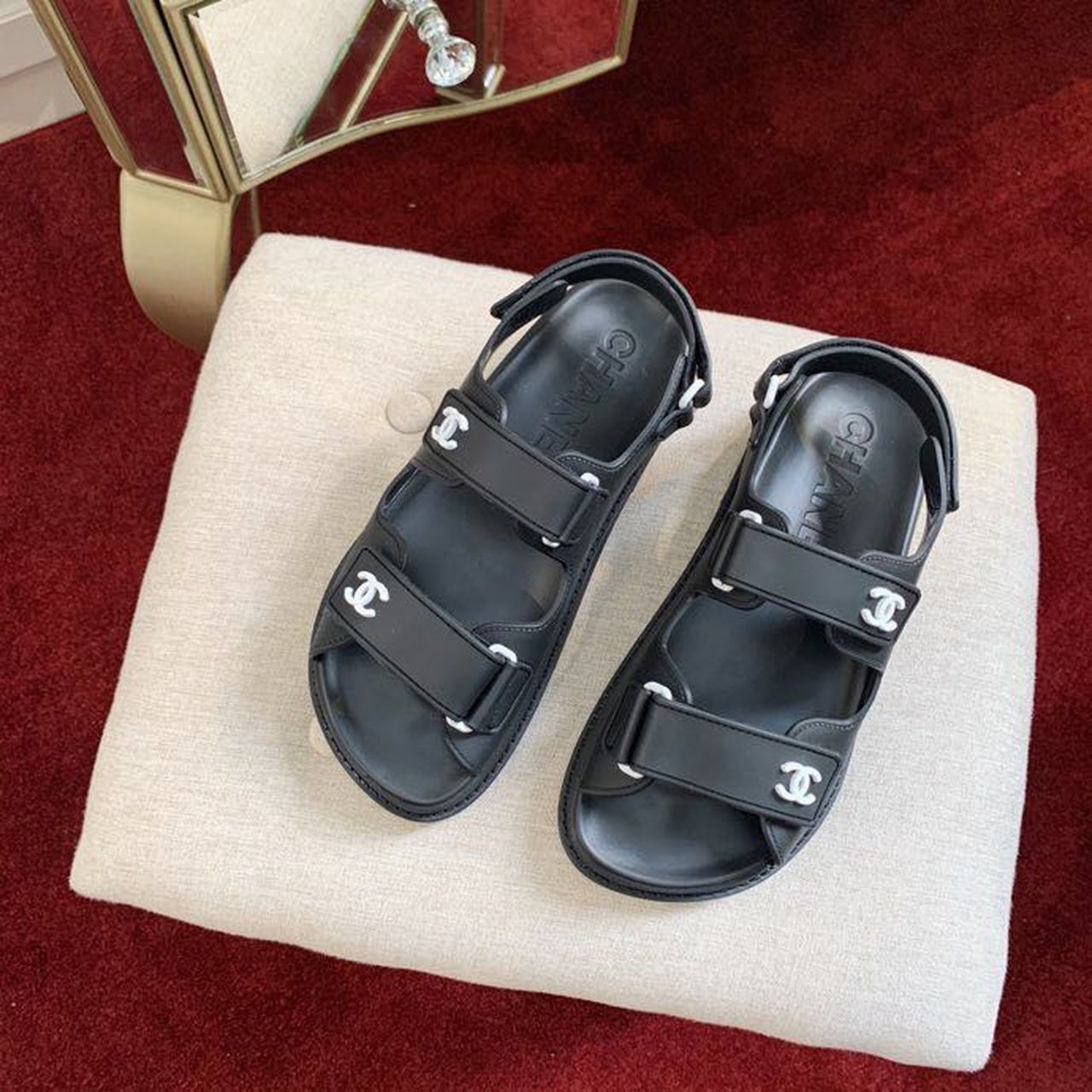 Chanel PVC Velcro Dad Sandals Spring/Summer Collection Black