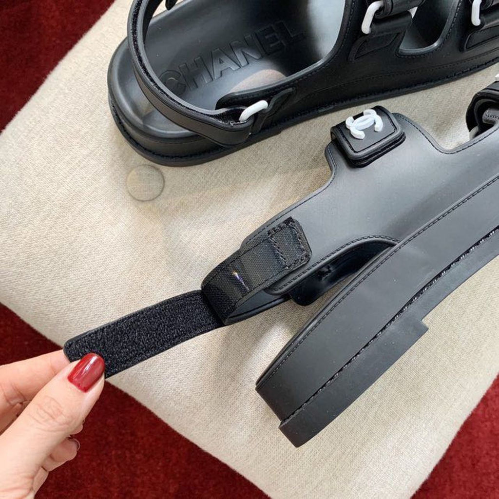 Chanel PVC Velcro Dad Sandals Spring/Summer Collection Black
