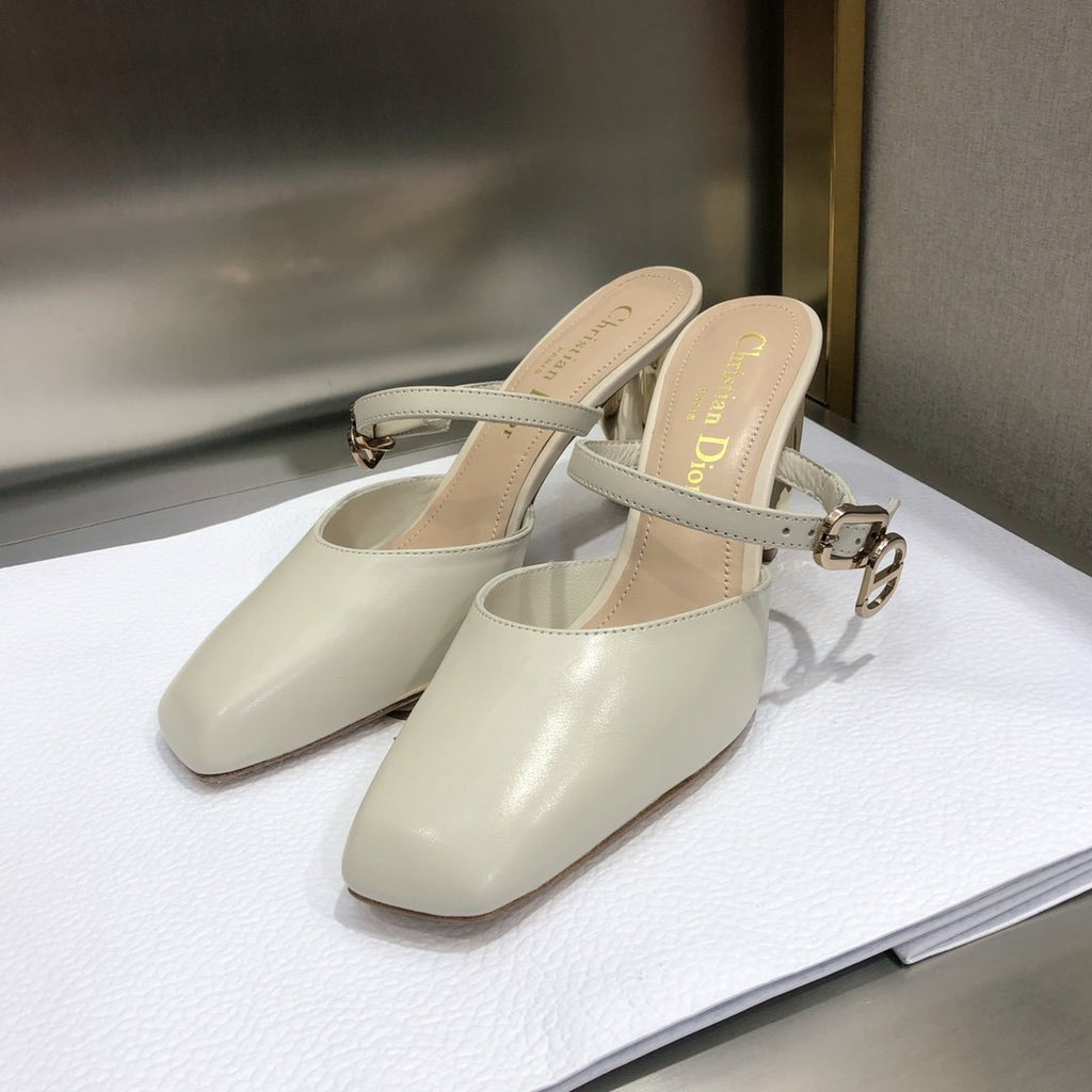Dior Rhodes Heeled Mule Beige