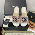 Chanel CC Espadrille Sandals Tweed/Calfskin Leather Spring/Summer Collection Red/Black