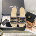 Chanel CC Espadrille Sandals Tweed/Calfskin Leather Spring/Summer Collection Red/Black