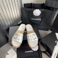 Chanel CC Espadrille Sandals Calfskin Leather Spring/Summer Collection White/Silver