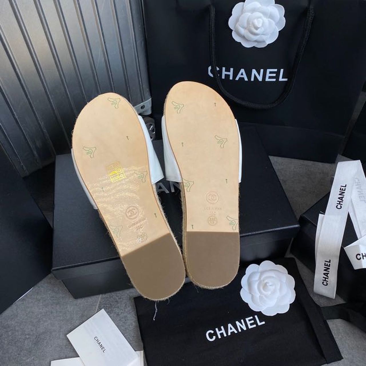 Chanel Pearl Beaded Embellished Sandals Calfskin Leather Spring/Summer Collection White