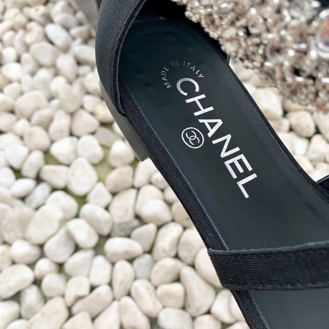 Chanel Strappy Gladiator Bow Embellished Sandals Calfskin Leather Spring/Summer Collection Black