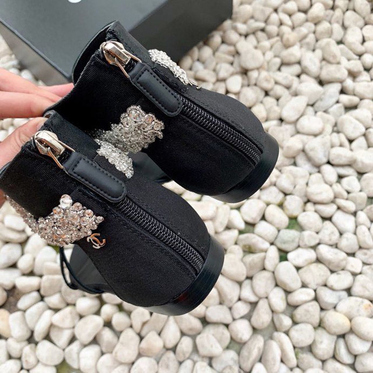 Chanel Strappy Gladiator Bow Embellished Sandals Calfskin Leather Spring/Summer Collection Black