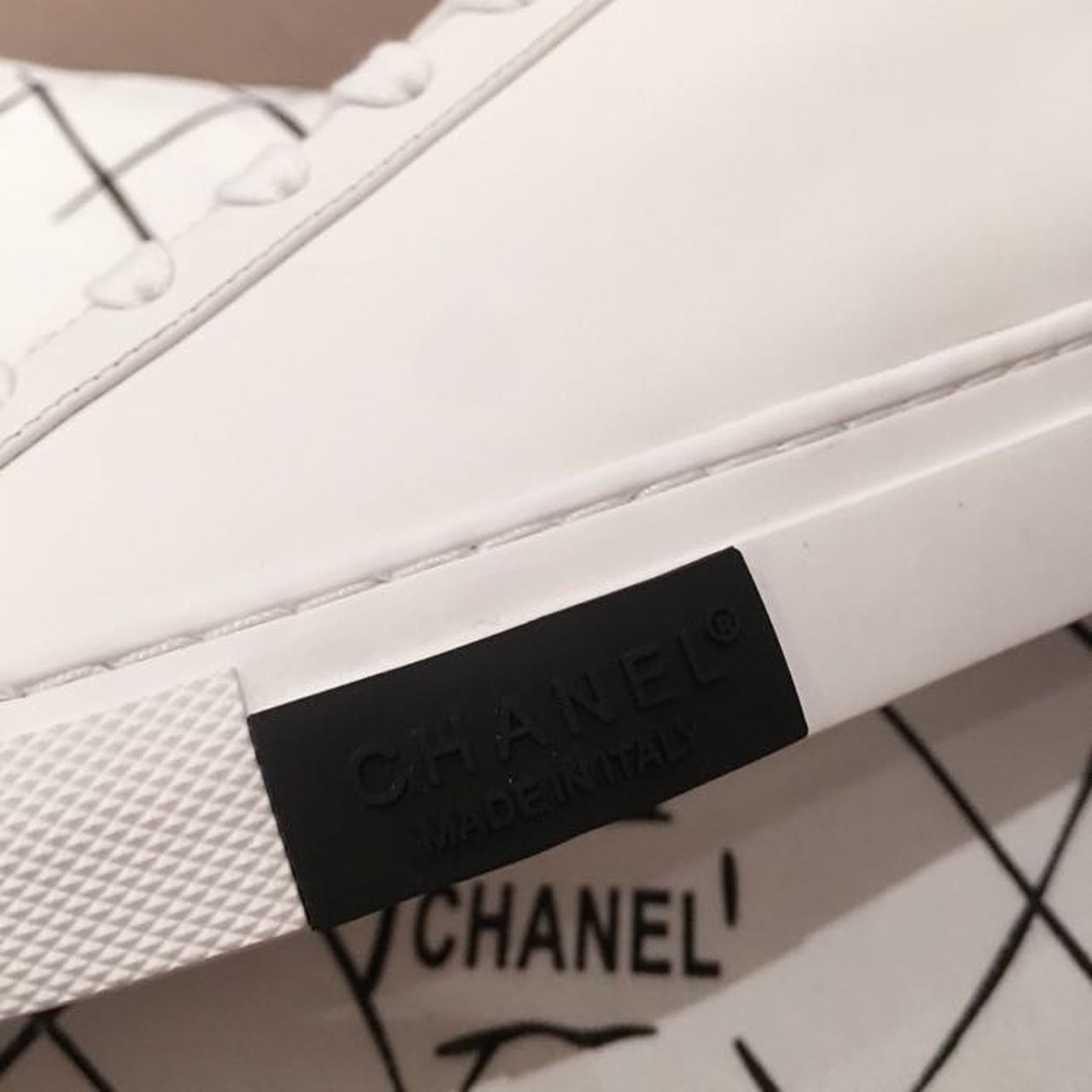 Chanel Vintage Trainer Sneakers Calfskin Leather Spring/Summer Collection, White/Black