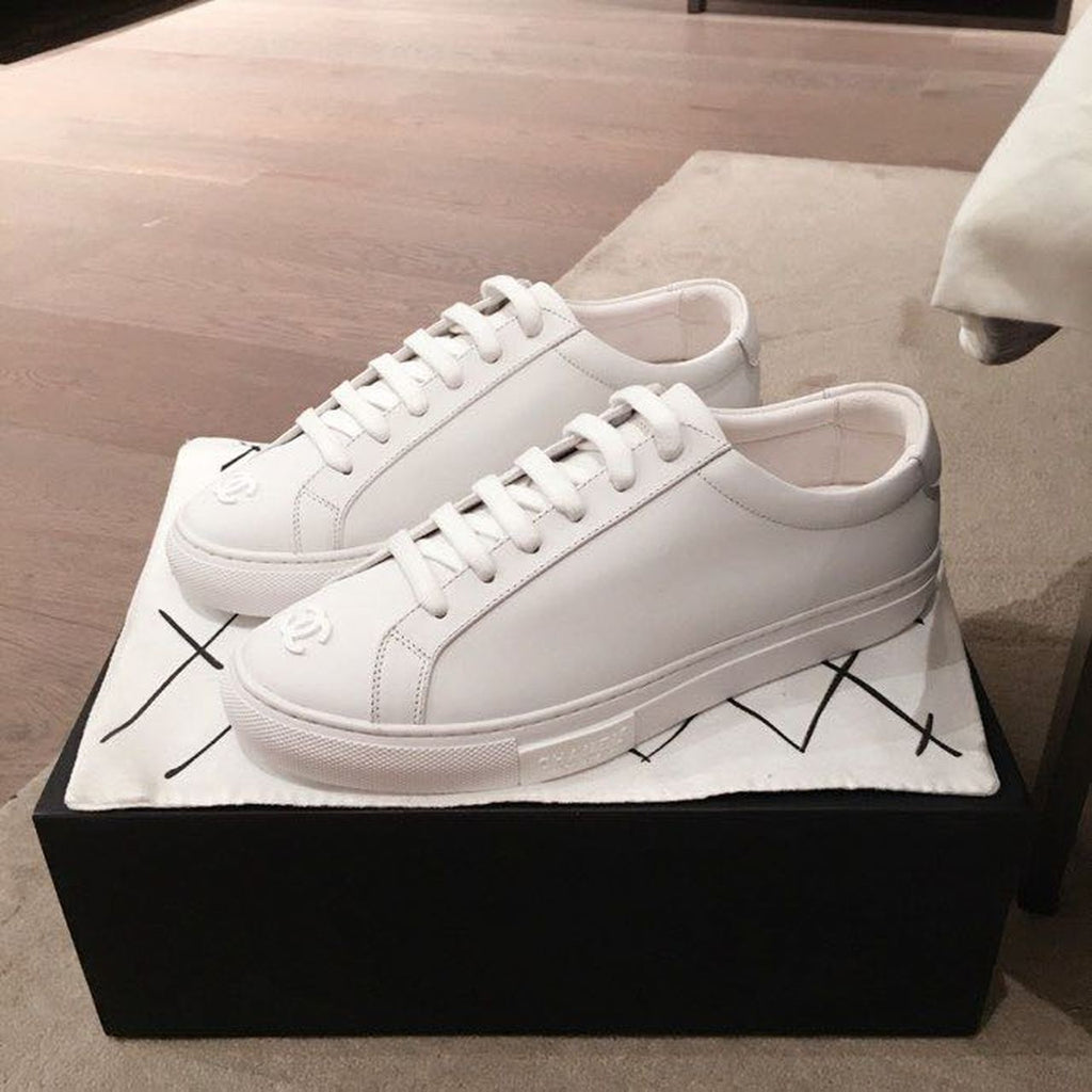 Chanel Vintage Trainer Sneakers Calfskin Leather Spring/Summer Collection, White