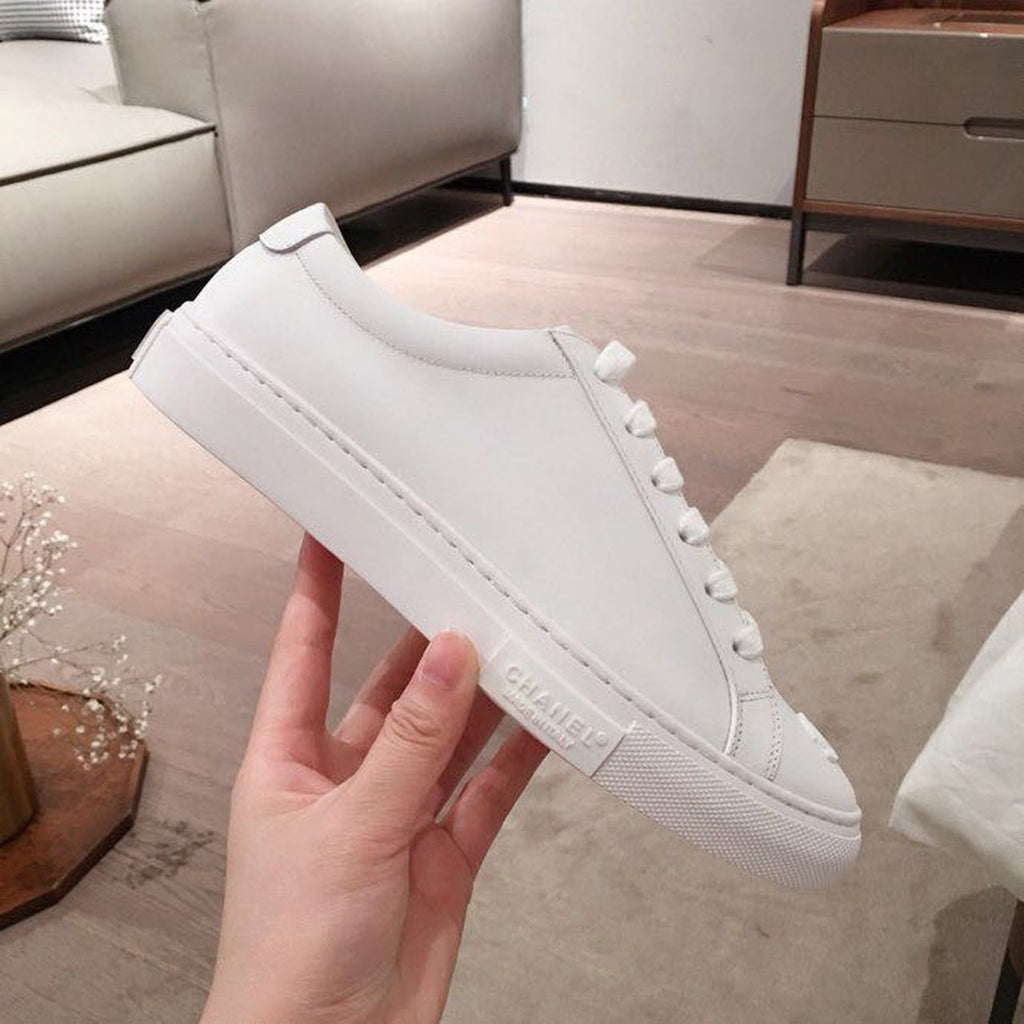Chanel Vintage Trainer Sneakers Calfskin Leather Spring/Summer Collection, White
