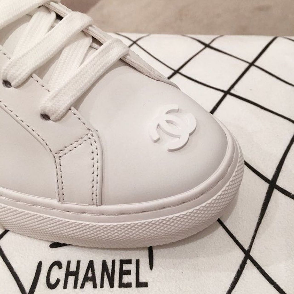 Chanel Vintage Trainer Sneakers Calfskin Leather Spring/Summer Collection, White