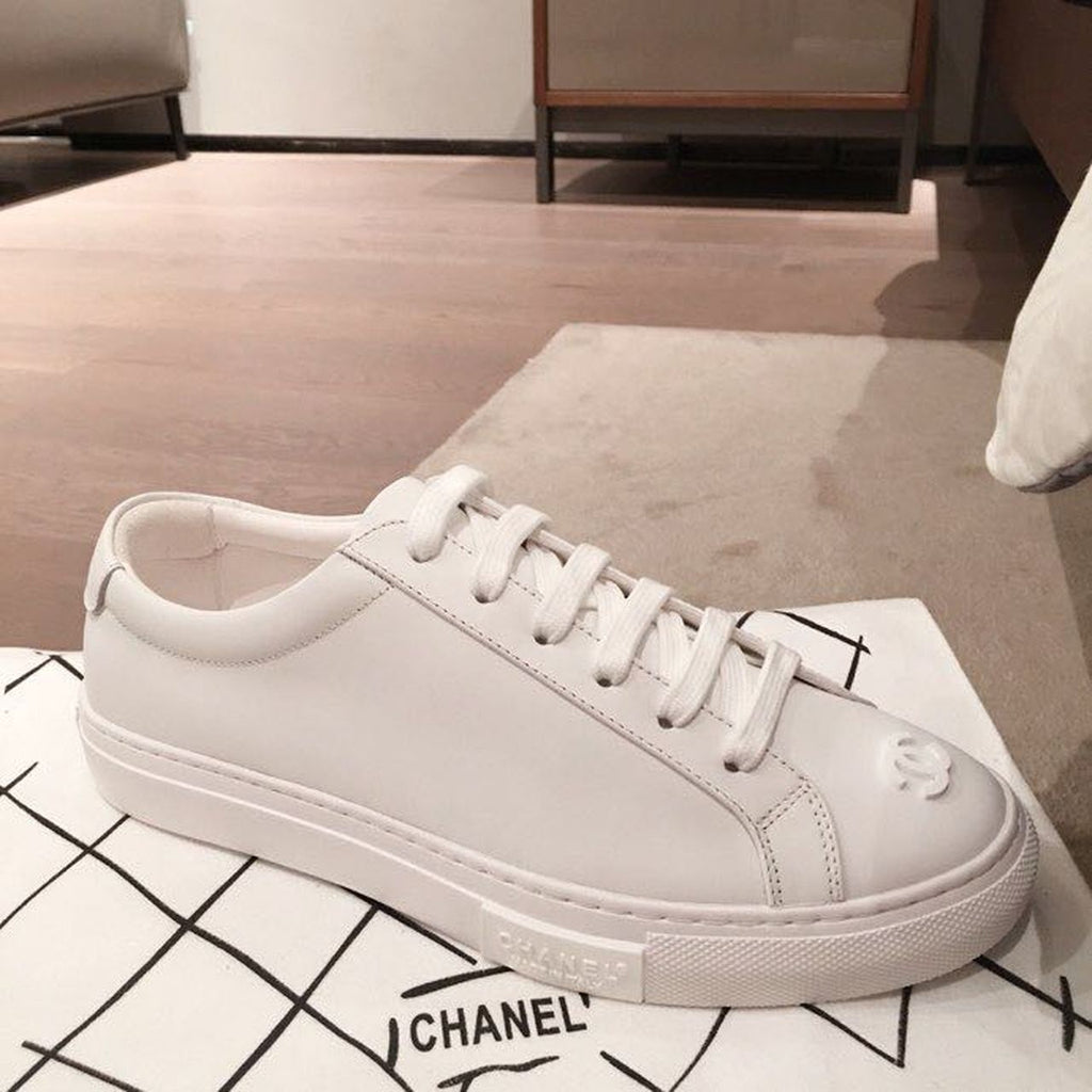 Chanel Vintage Trainer Sneakers Calfskin Leather Spring/Summer Collection, White