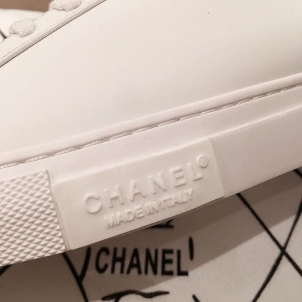 Chanel Vintage Trainer Sneakers Calfskin Leather Spring/Summer Collection, White