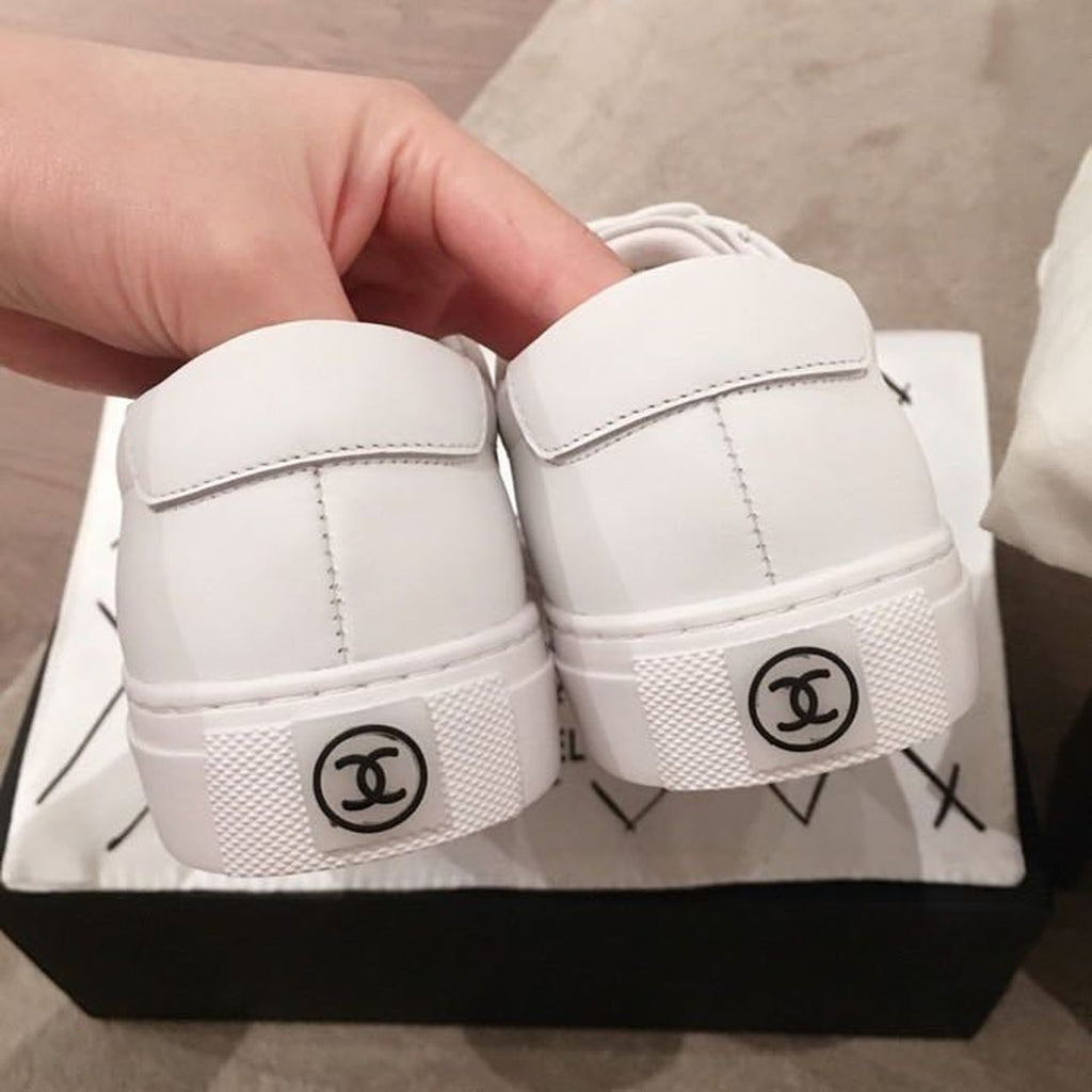 Chanel Vintage Trainer Sneakers Calfskin Leather Spring/Summer Collection, White